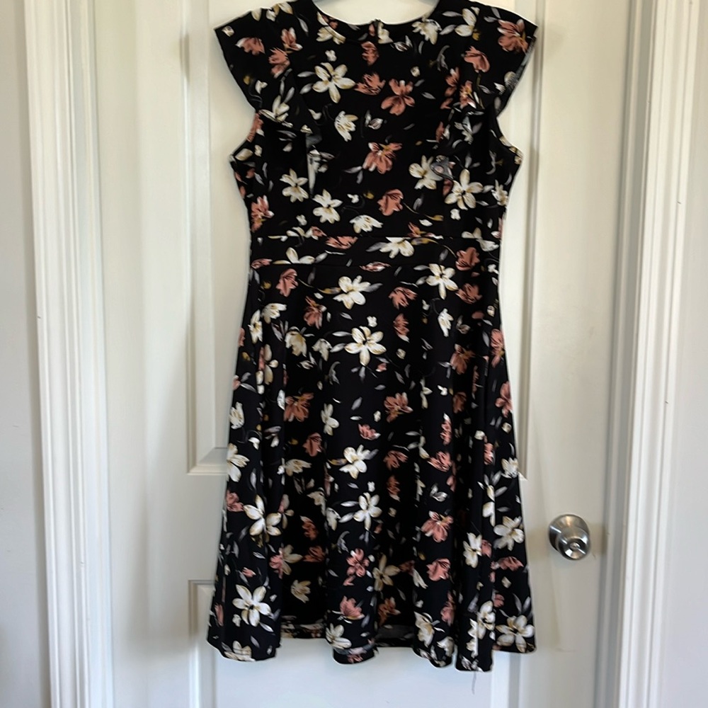 I Hot floral fit and flare dress
